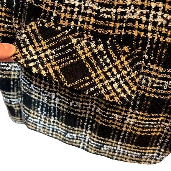 Sag Harbor, Tweed Zip Jacket w collar, 10, Black Tan White - Picture 10 of 11